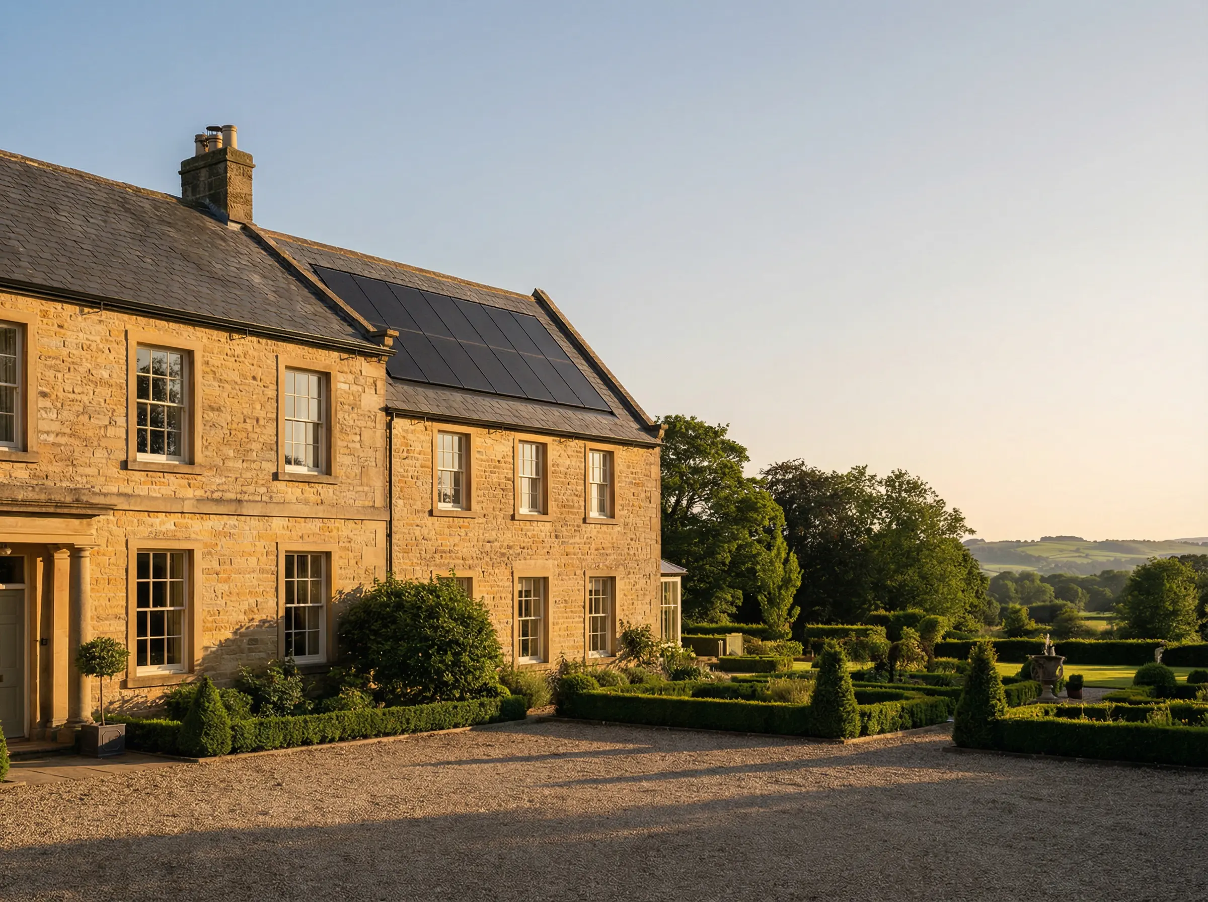 Boutique country hotel with solar panels