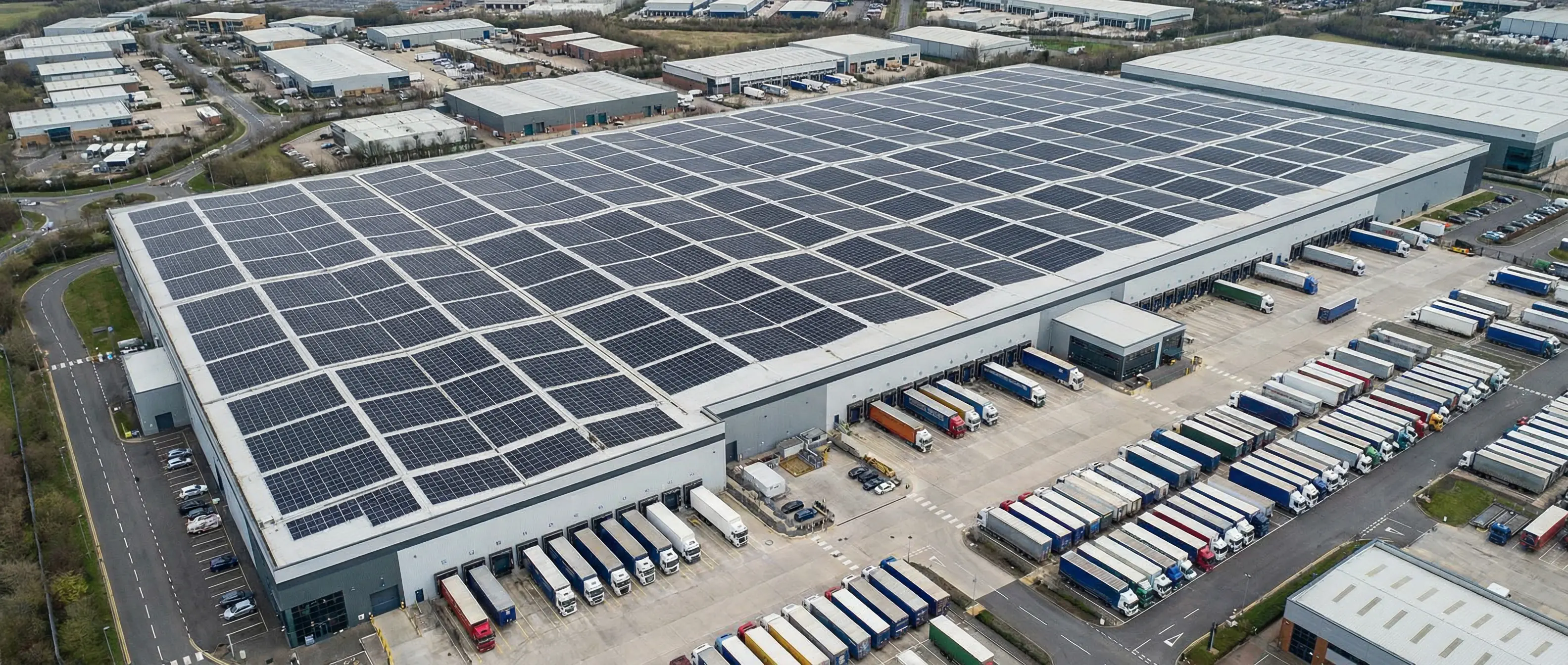 Large industrial facility with rooftop solar