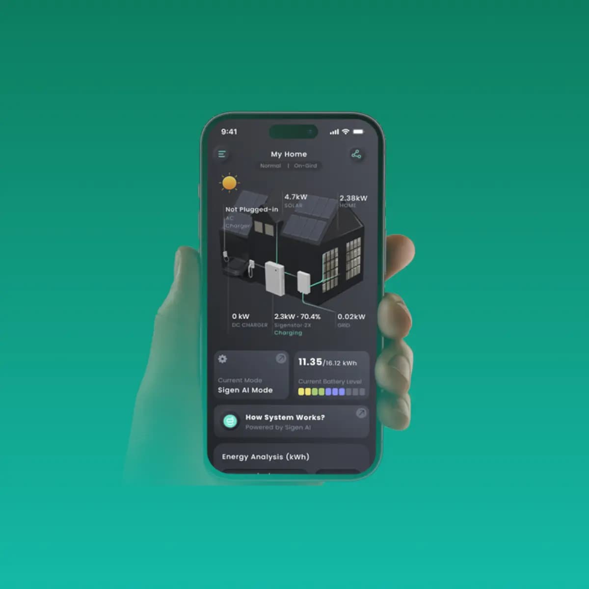 SIG Energy app interface